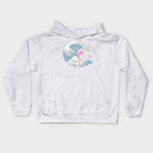 Psychodelic Bubblegum Kunagawa Surfer Cat Kids Hoodie